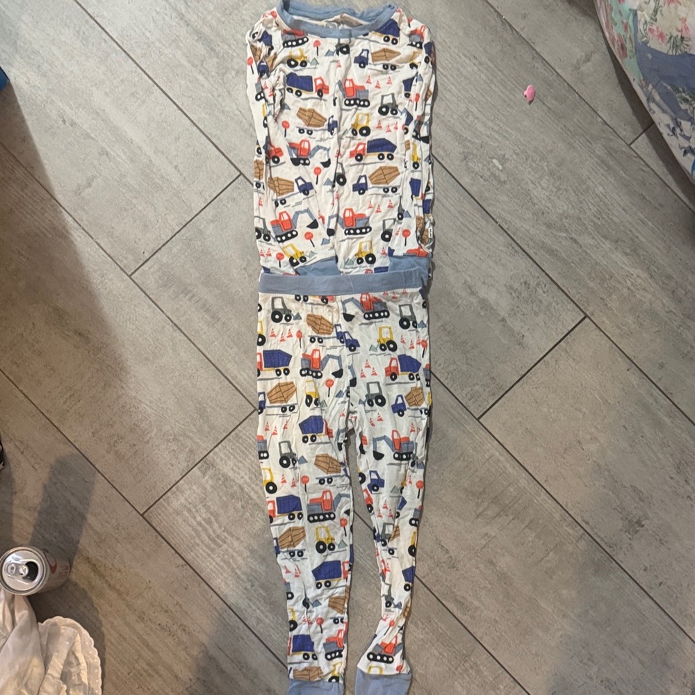 Little Sleepies Kids Pajama Set - Multicolor Vehicle Print